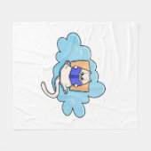Cat Reading Book Fleece Deken (Voorkant (Horizontaal))