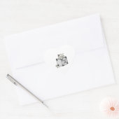Cat Reading Book Hart Sticker (Envelop)