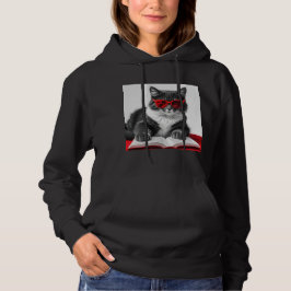 Cat Reading Book Hoodie