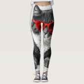 Cat Reading Book Leggings (Voorkant)