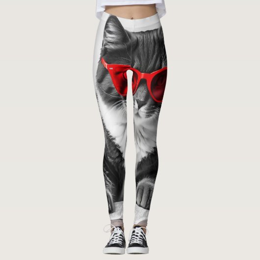 Cat Reading Book Leggings (Voorkant)
