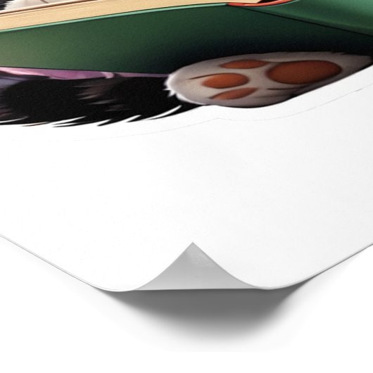 Cat Reading Book Poster (Hoek)