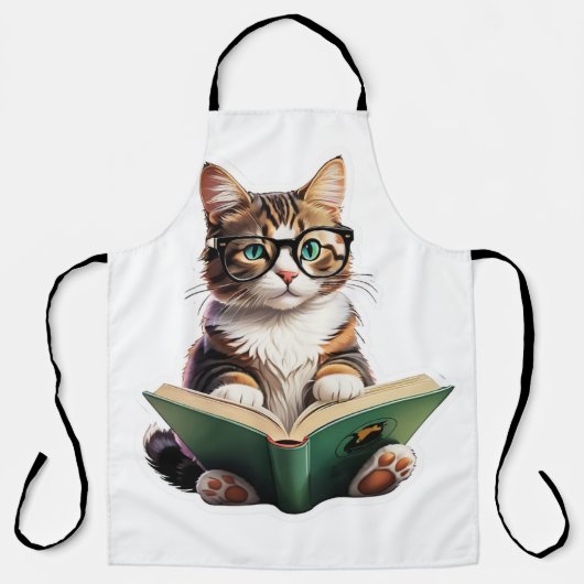 Cat Reading Book Schort (Voorkant)