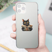Cat Reading Sticker (Telefoon)