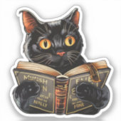 Cat Reading Sticker (Voorkant)