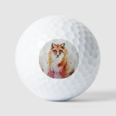 Cat Red Fox Waterverf vader Golfballen (Voorkant)