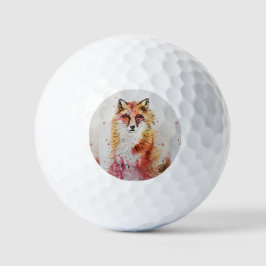 Cat Red Fox Waterverf vader Golfballen