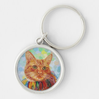 Cat Red Ginger Sleutelhanger olieverfschilderij on