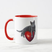 Cat Red Heart Mok (Links)