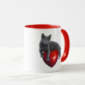 Cat Red Heart Mok (Voorkant rechts)