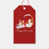 Cat Red Holiday Cat Cute Labels Cadeaulabel (Voorkant)