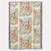 Cat Red Magic Humor Waterverf Mystic Deken (Voorkant Verticaal)