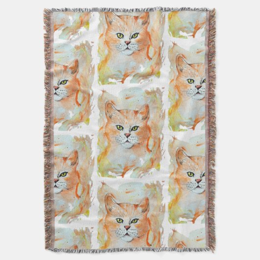 Cat Red Magic Humor Waterverf Mystic Deken (Voorkant Verticaal)