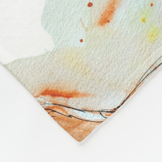 Cat Red Magic Humor Waterverf Mystic Fleece Deken (Hoek)