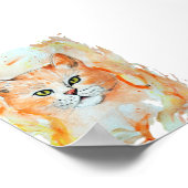 Cat Red Magic Humor Waterverf Mystic Poster (Hoek)