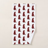 Cat Red Plaid Pattern Bad Handdoek (Handdoek)
