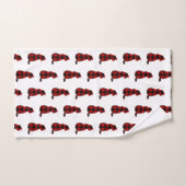 Cat Red Plaid Pattern Bad Handdoek (Handdoek)