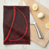 Cat red silhouet theedoek (Quarter Fold)