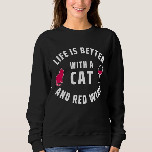 Cat  Red Wine  With Cats And Wine Trui (Voorkant)