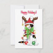 Cat Rescue Kerstmis Open Huis Kaart (Achterkant)