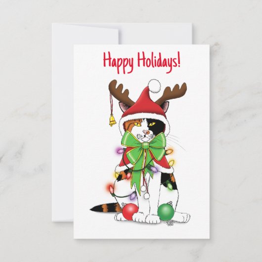 Cat Rescue Kerstmis Open Huis Kaart (Achterkant)