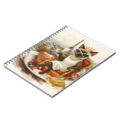 Cat retirement drinking wine in Paris France Notitieboek (Linkerzijde)