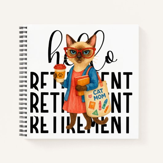 Cat retirement themed forLunch Lady  Notitieboek (Voorkant)