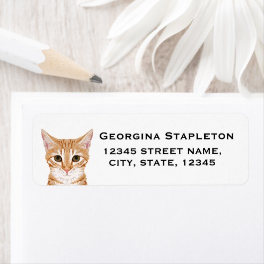 Cat retouradreslabels - aanpasbaar etiket (Insitu)