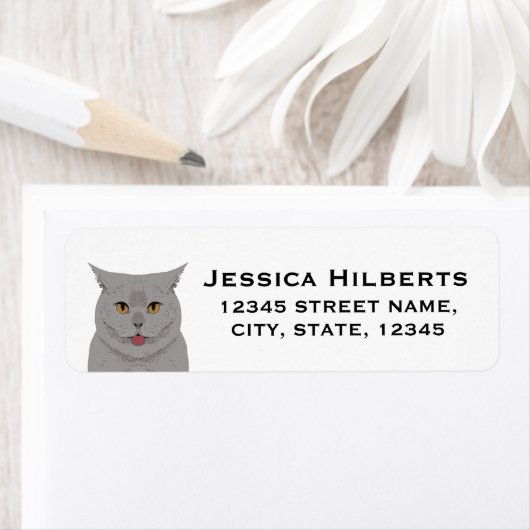 Cat retouradreslabels - aanpasbaar etiket (Insitu)