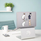  cat retro animal set sticker (Laptop op bureau)