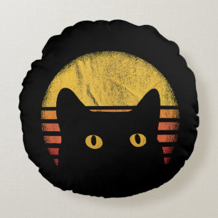 Cat Retro Rond Kussen