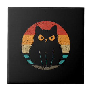 Cat Retro Style Vintage T-Shirt for Men Women Kids Tegeltje
