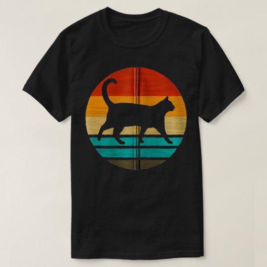 Cat Retro Style Zip T-shirt (Design voorkant)