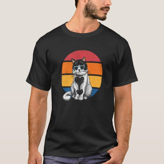 Cat Retro Sunset Cat Sunset I Retro Cat T-shirt (Voorkant)