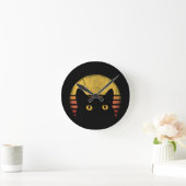 Cat Retro Vintage Ronde Klok (Huis)