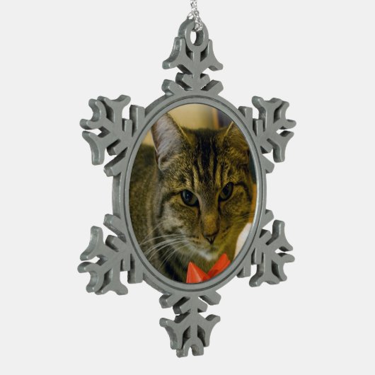 Cat & Ribbon Pewter Ornament (Links)