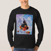 Cat Riding Bear On Clouds And Waffles T-shirt (Voorkant)