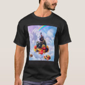 Cat Riding Bear On Clouds And Waffles T-shirt (Voorkant)