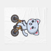 Cat Riding Bicycle Cat design geschenken voor vrou Fleece Deken (Voorkant (Horizontaal))