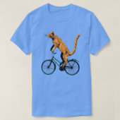 Cat Riding Bicycle Funny Cat T-shirt voor een fiet (Design voorkant)