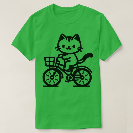Cat Riding Bicycle T-shirt (Design voorkant)