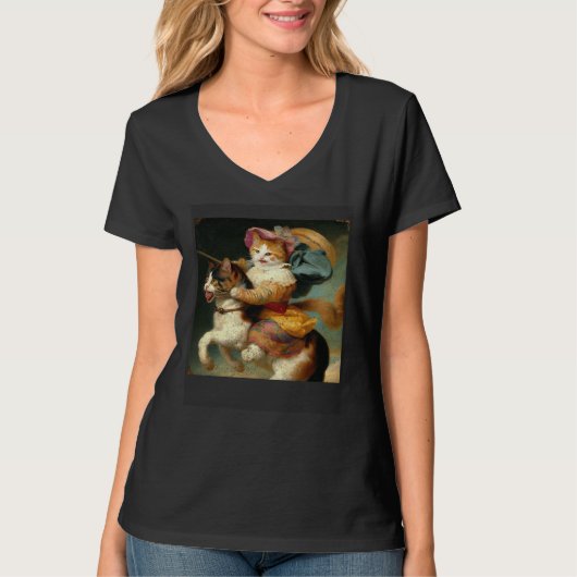 Cat Riding Candy T-shirt (Voorkant)
