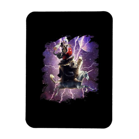 Cat Riding Chicken Turtle Panda Llama Unicorn Magneet (Verticaal)