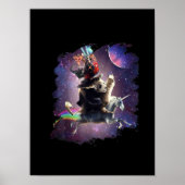 Cat Riding Chicken Turtle Panda Llama Unicorn Poster (Voorkant)