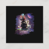 Cat Riding Chicken Turtle Panda Llama Unicorn Vierkante Visitekaartje (Voorkant)