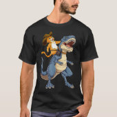 Cat Riding Dinosaur T rex Funny Purrassic Kitty T-shirt (Voorkant)