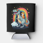 Cat Riding Dinosaur T-Rex Kitten Rainbow Dino Funn Blikjeskoeler (Voorkant)