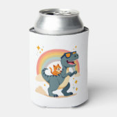 Cat Riding Dinosaur T-Rex Kitten Rainbow Dino Funn Blikjeskoeler (Blikje Voorkant)