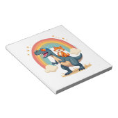 Cat Riding Dinosaur T-Rex Kitten Rainbow Dino Funn Notitieblok (Schuin)