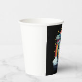 Cat Riding Dinosaur T-Rex Kitten Rainbow Dino Funn Papieren Bekers (Rechts)